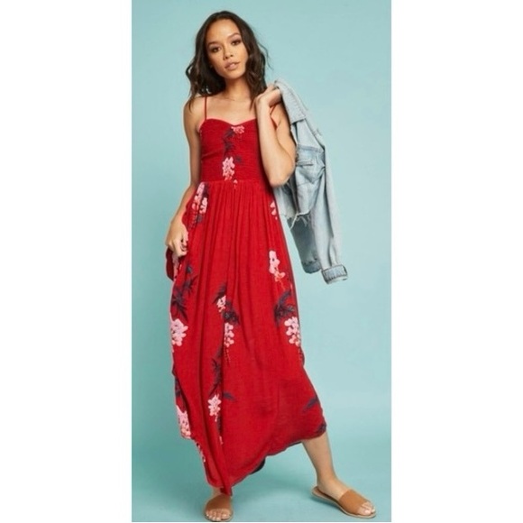 FREE PEOPLE 🌹’Beau’ Floral Print Smocked Maxi Dress - Picture 3 of 16